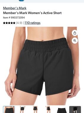 Bundle of Member's Mark Women's Athletic Shorts Black & Green